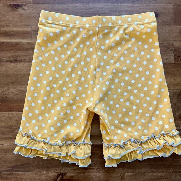 Matilda Jane Make Believe School Bus Shorties 12 Yellow Polka Dot Knit Shorts - Picture 3 of 5